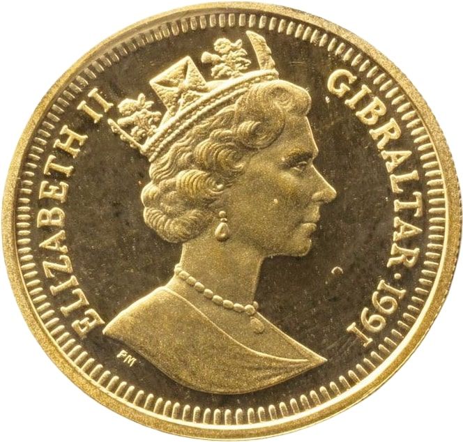 Gibraltar ⅕ Royal - Elizabeth II Corgi obverse