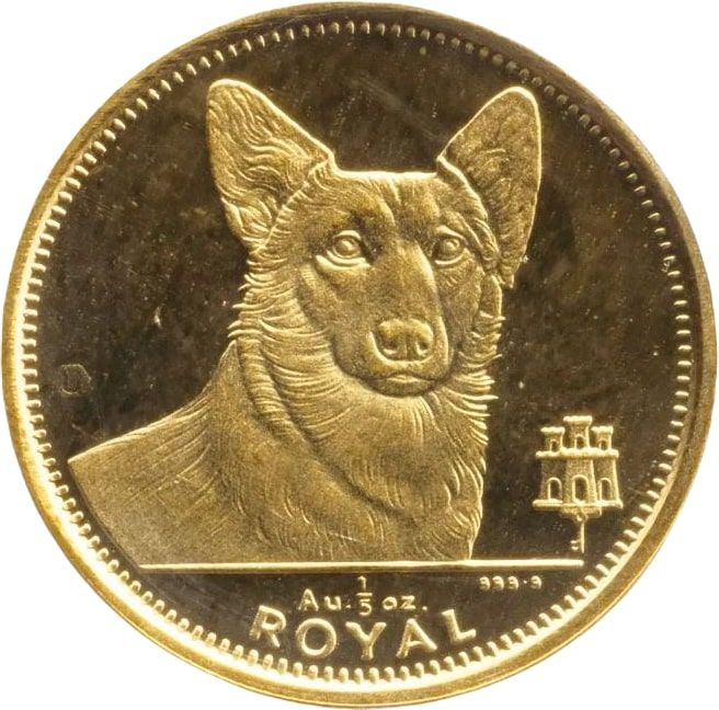Gibraltar ⅕ Royal - Elizabeth II Corgi reverse