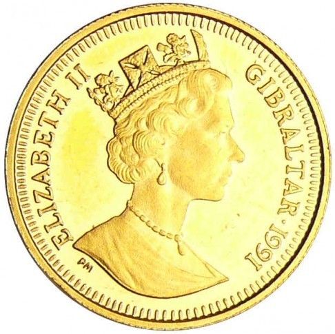 Gibraltar ⅒ Royal - Elizabeth II Corgi obverse