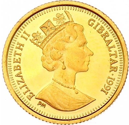 Gibraltar 1/25 Royal - Elizabeth II Corgi obverse