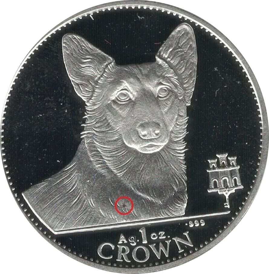 Gibraltar 1 Crown - Elizabeth II Corgi; Silver Proof
