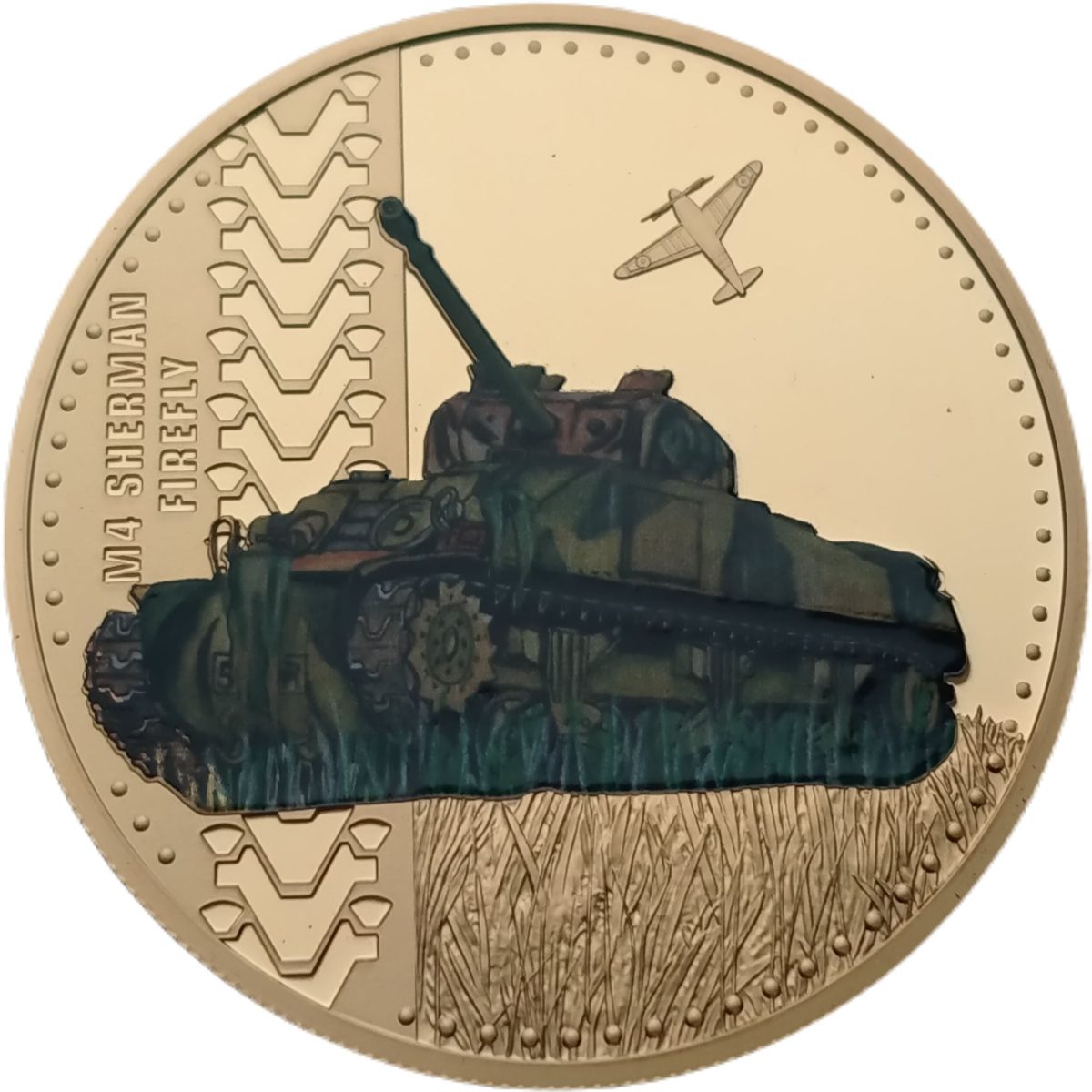 Guernsey 50 Pence - Elizabeth II Tanks - M4 Sherman Firefly reverse