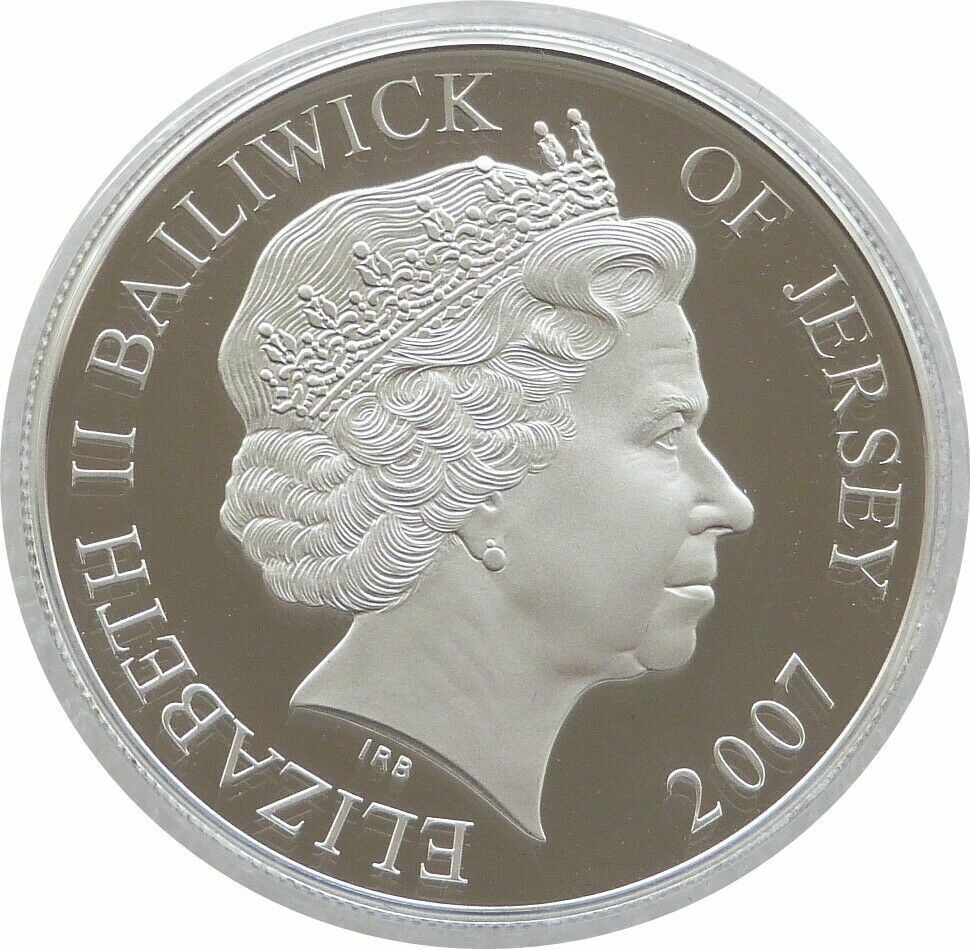 Jersey 5 Pounds - Elizabeth II Christopher Wren obverse