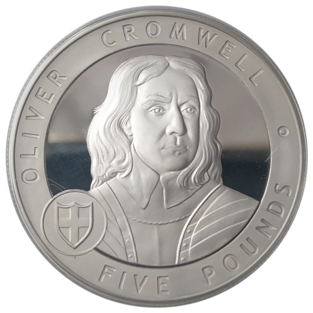 Guernsey 5 Pounds - Elizabeth II Oliver Cromwell reverse