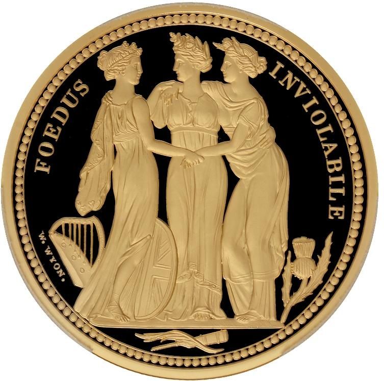 Alderney 10 Pounds - Elizabeth II Three Graces reverse