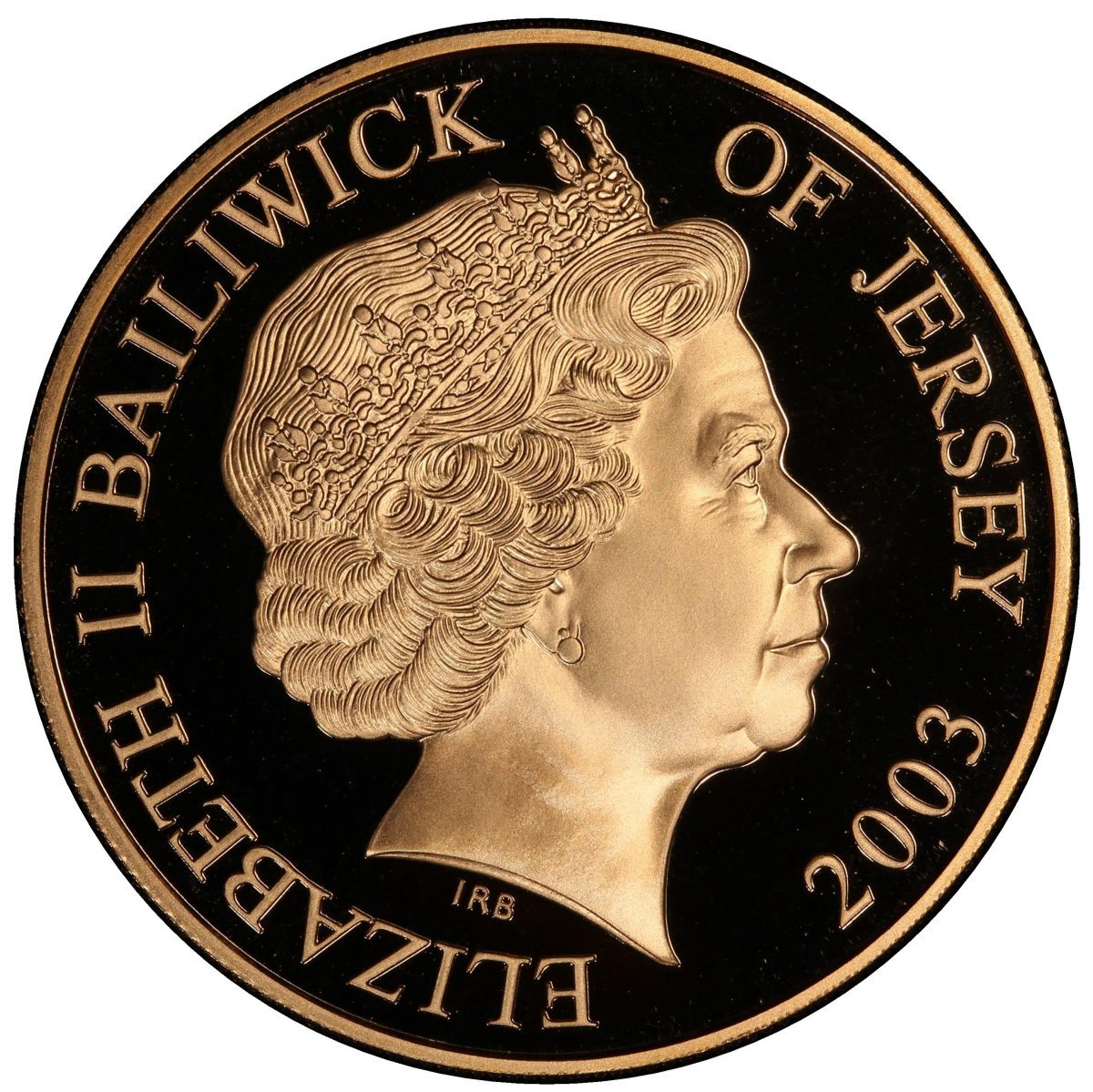 Jersey 5 Pounds - Elizabeth II Prince William; Gold Proof obverse