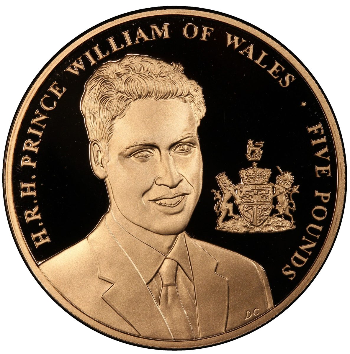 Jersey 5 Pounds - Elizabeth II Prince William; Gold Proof