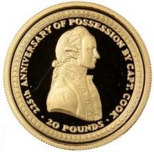 South Georgia and the South Sandwich Islands 20 Pounds - Elizabeth II Captain James Cook
