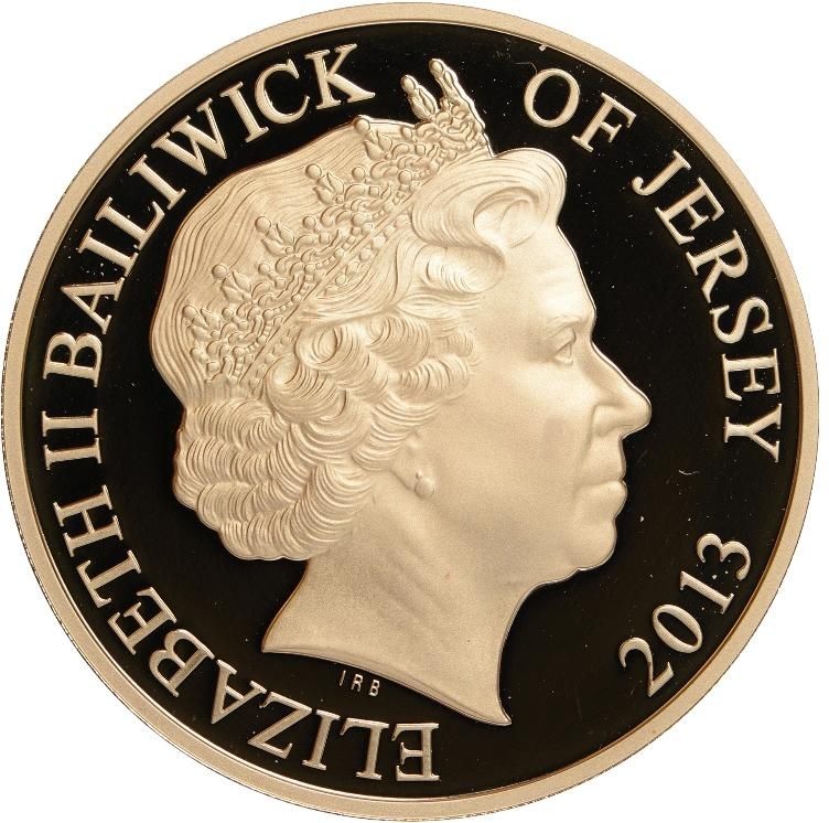 Jersey 5 Pounds - Elizabeth II Birth of Prince George obverse