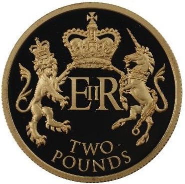 Jersey 2 Pounds - Elizabeth II Coronation Jubilee; Gold Proof reverse