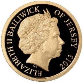 Jersey 1 Pound - Elizabeth II Coronation Jubilee; Gold Proof obverse