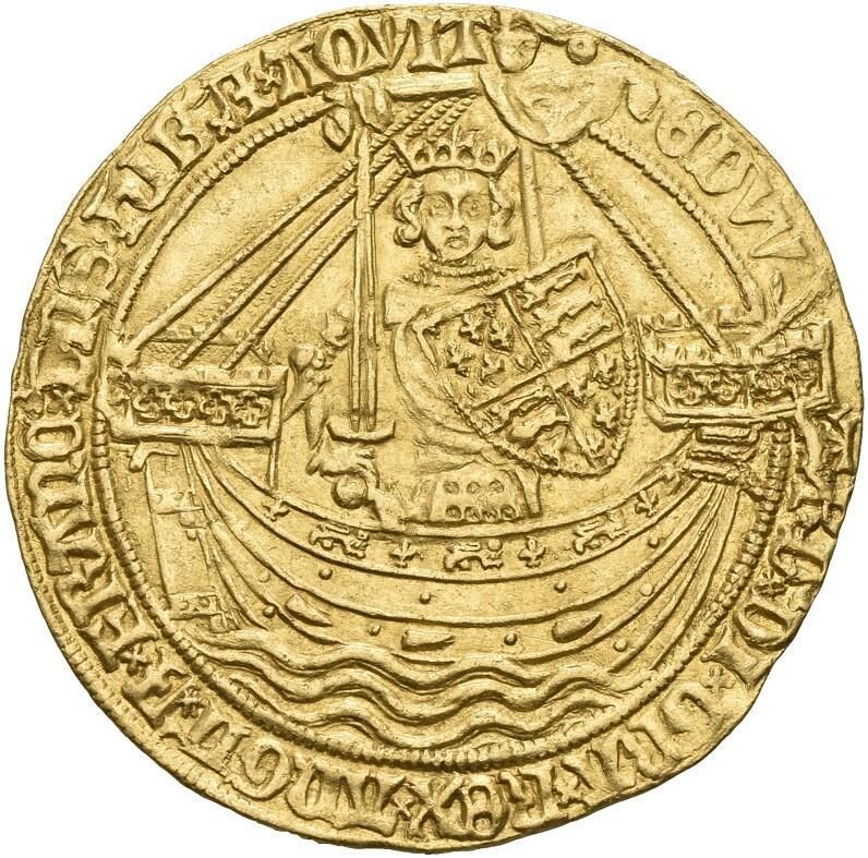 1 Noble - Edward III Post-Treaty period; London obverse