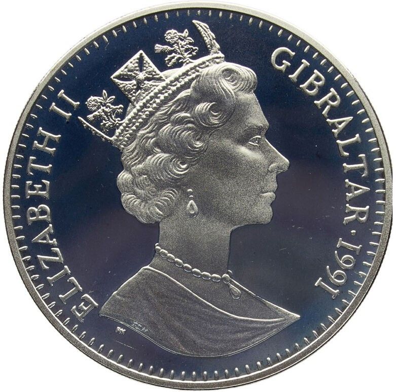 Gibraltar 1 Crown - Elizabeth II Boxing; Silver Proof obverse