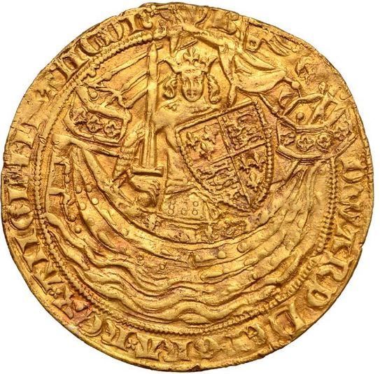 1 Noble - Edward III Post-Treaty period; Calais obverse