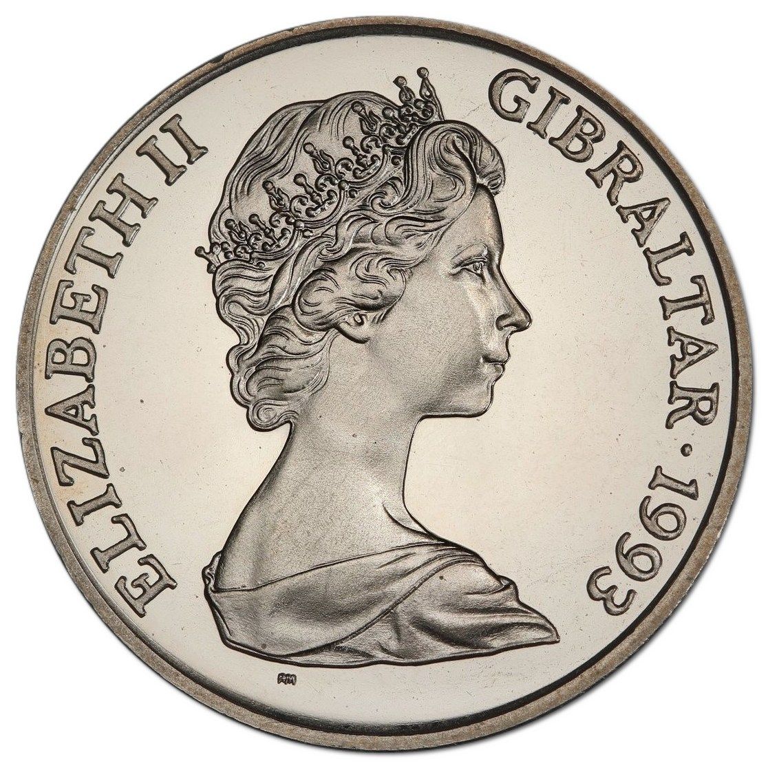 Gibraltar 1 Crown - Elizabeth II King Edward VIII; Silver Proof obverse