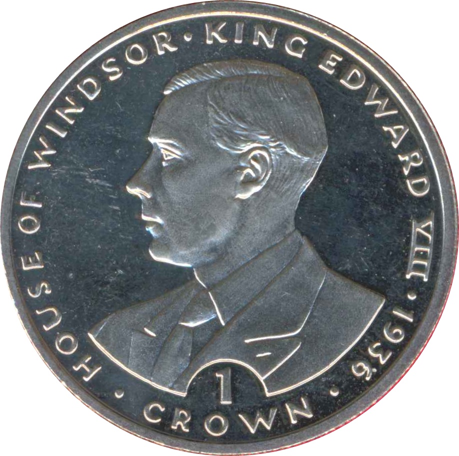 Gibraltar 1 Crown - Elizabeth II King Edward VIII reverse