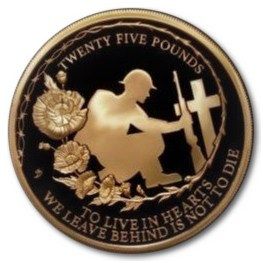 Alderney 25 Pounds - Elizabeth II Remembrance WWI