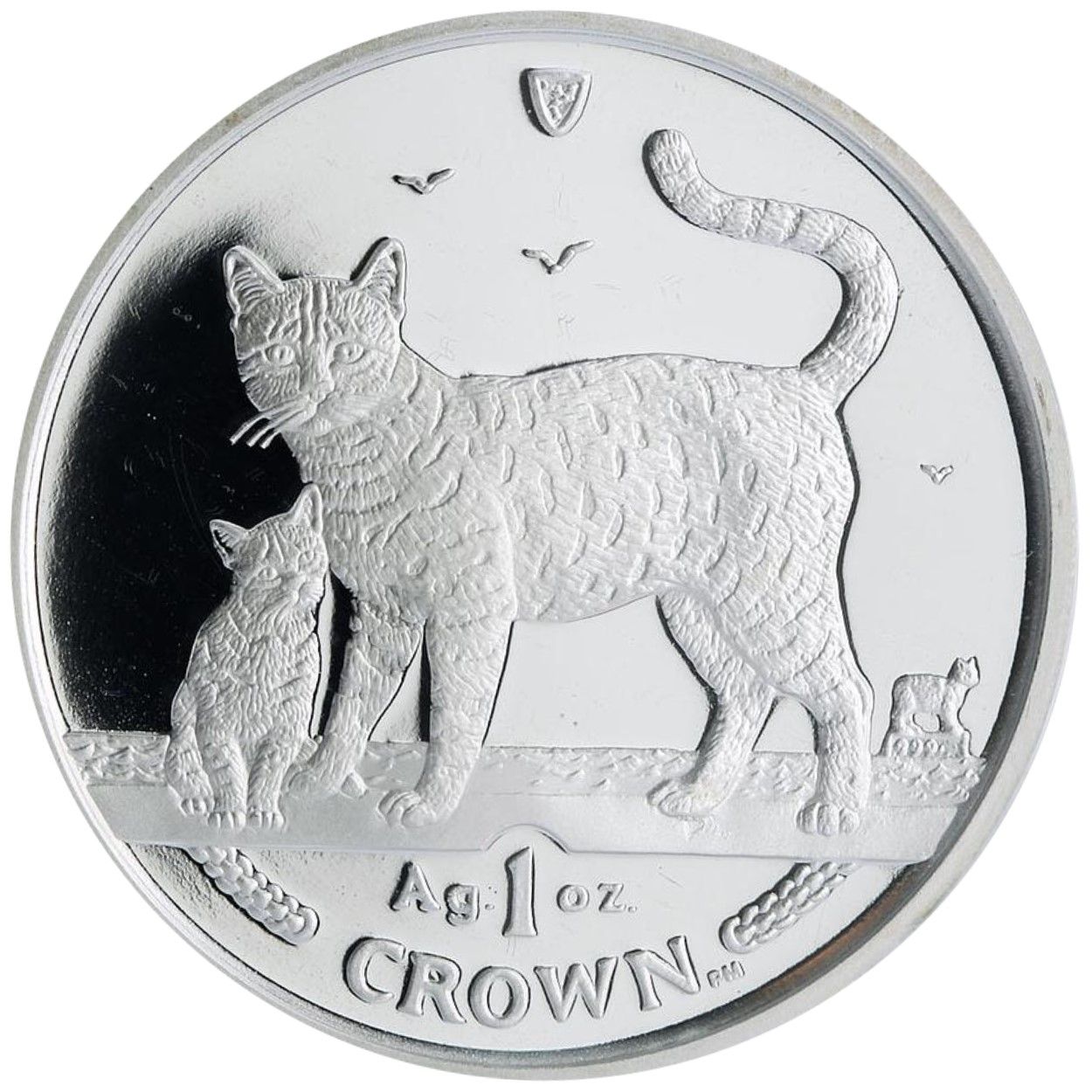 Isle of Man 1 Crown - Elizabeth II Bengal Cat; Silver