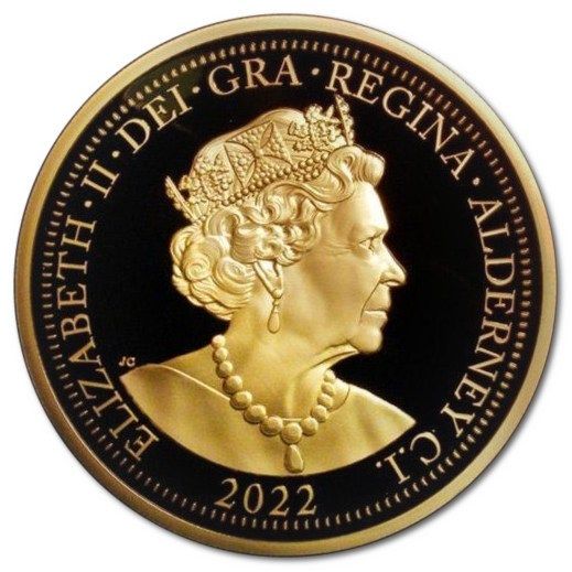 Alderney 25 Pounds - Elizabeth II Platinum Jubilee; Gold Proof obverse