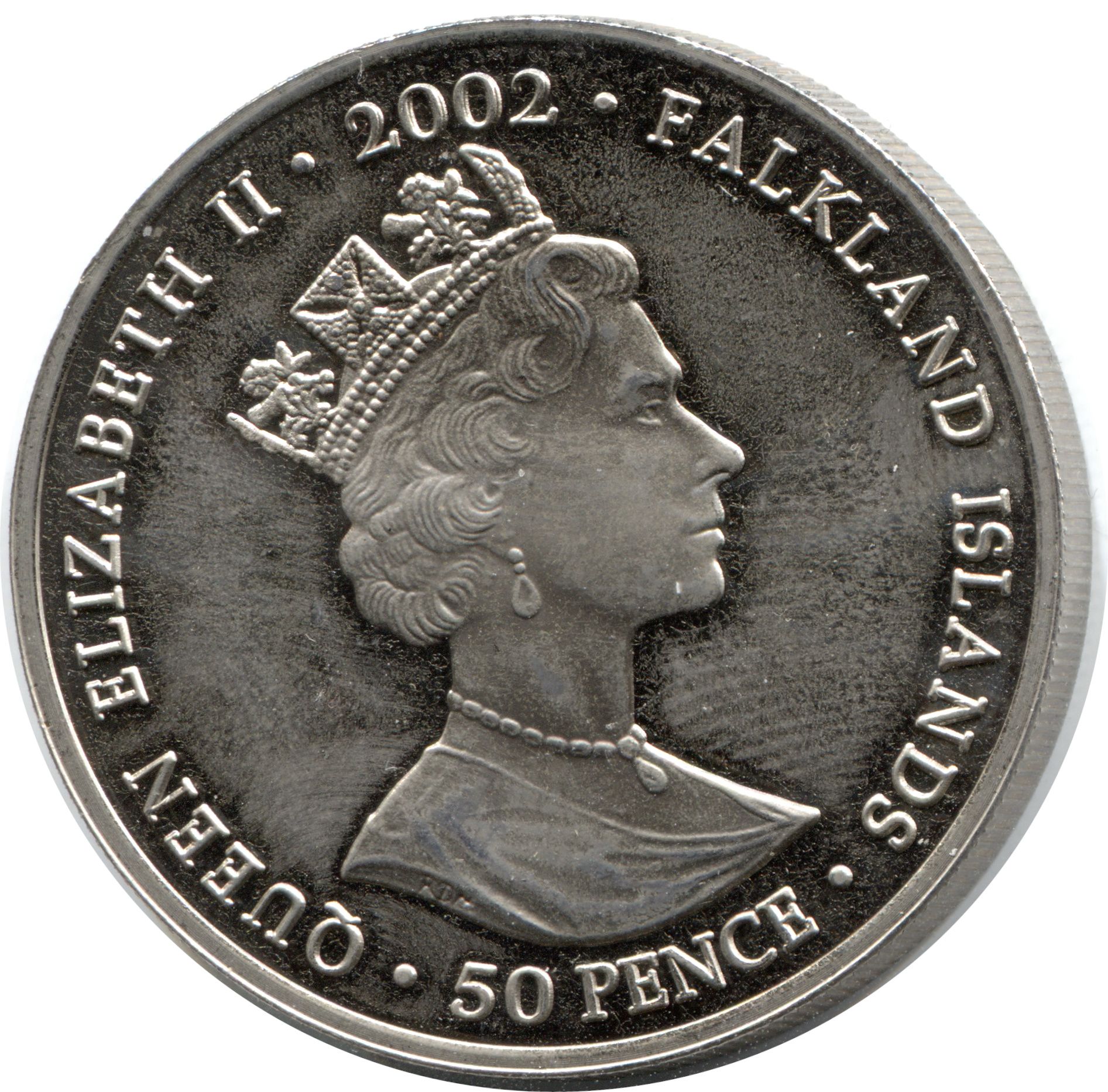 Falkland Islands 50 Pence - Elizabeth II Coronation obverse