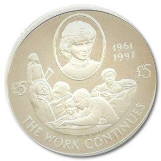 Jersey 5 Pounds - Elizabeth II The Work Continues; Silver Proof reverse