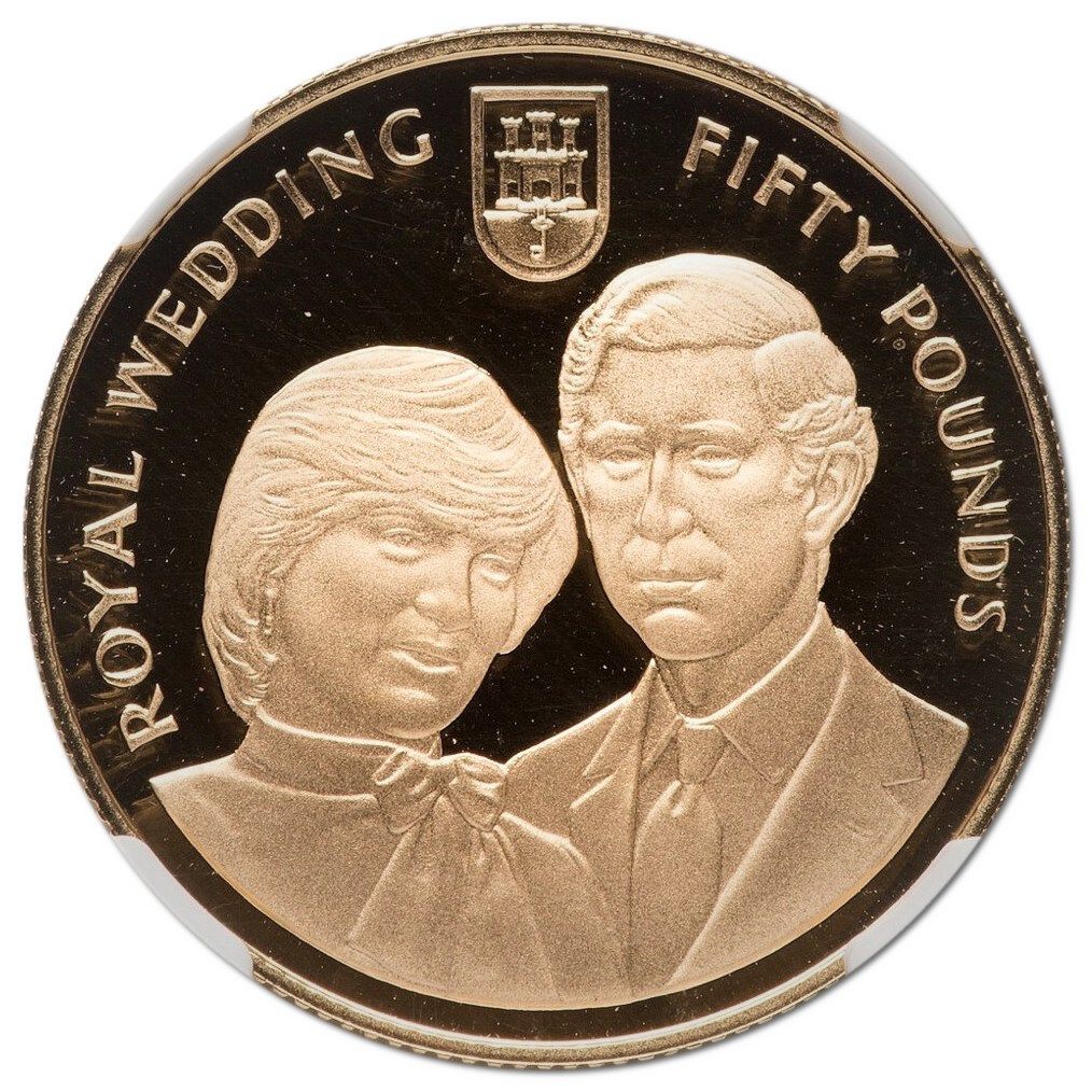 Gibraltar 50 Pounds - Elizabeth II Royal Wedding