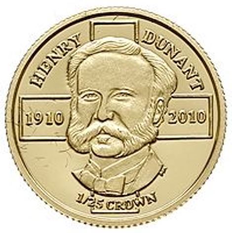 Falkland Islands 1/25 Crown - Elizabeth II Henry Dunant