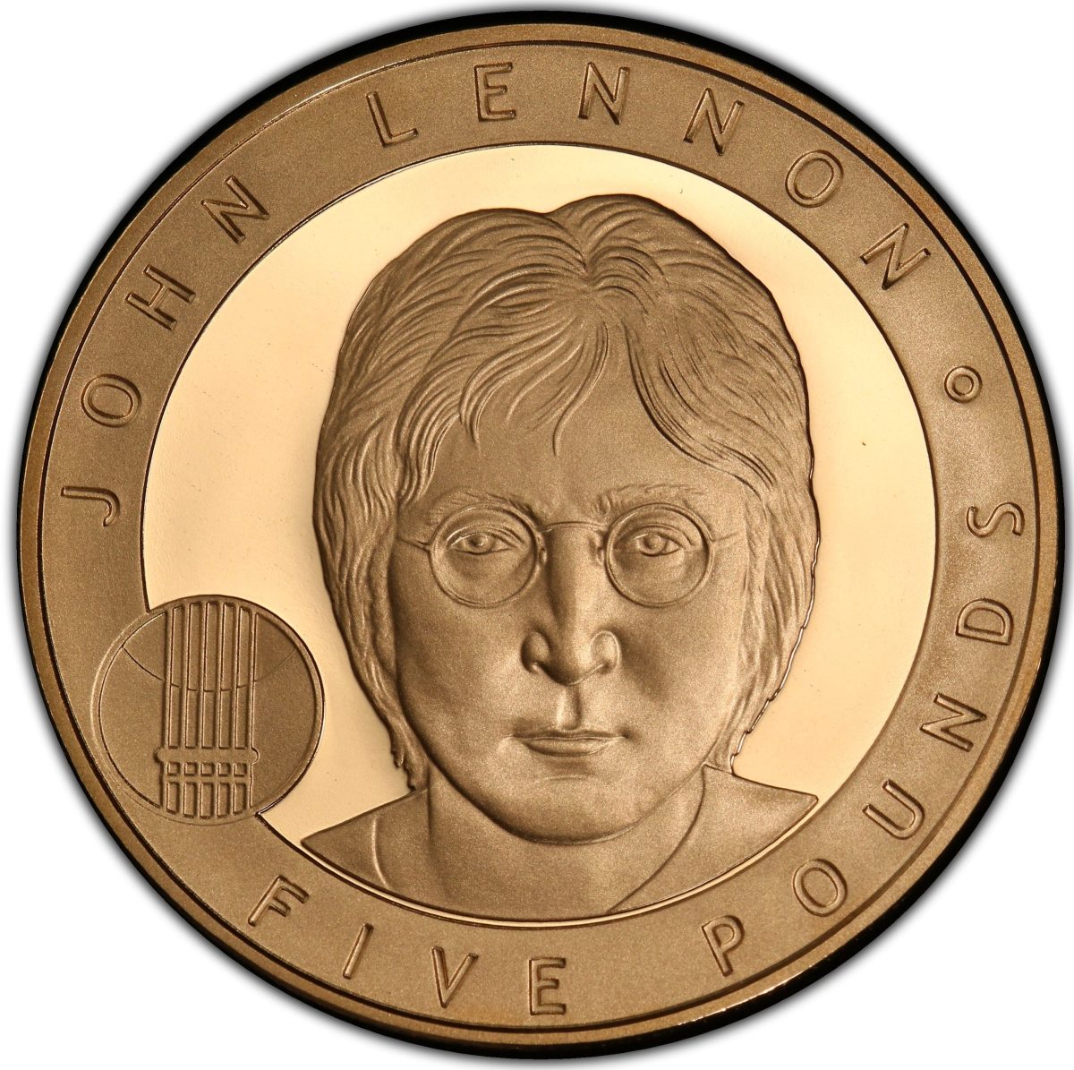 Alderney 5 Pounds - Elizabeth II John Lennon; Gold Proof