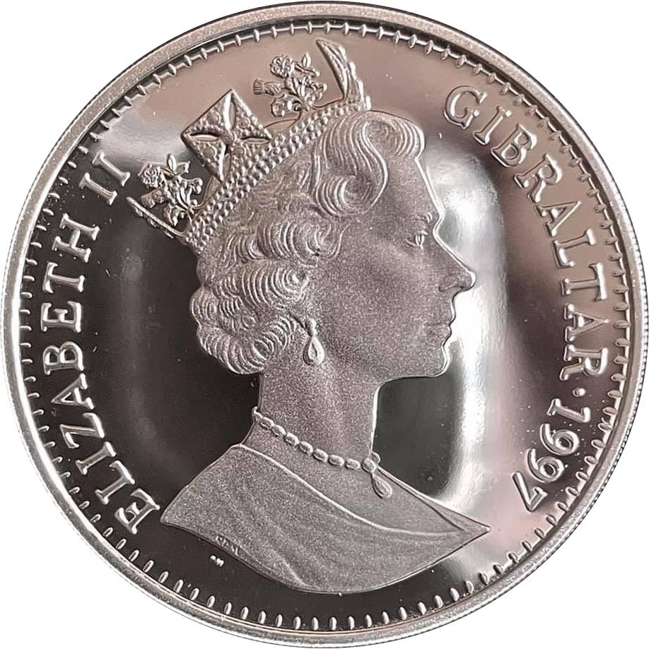 Gibraltar 1 Crown - Elizabeth II Nefertiti obverse