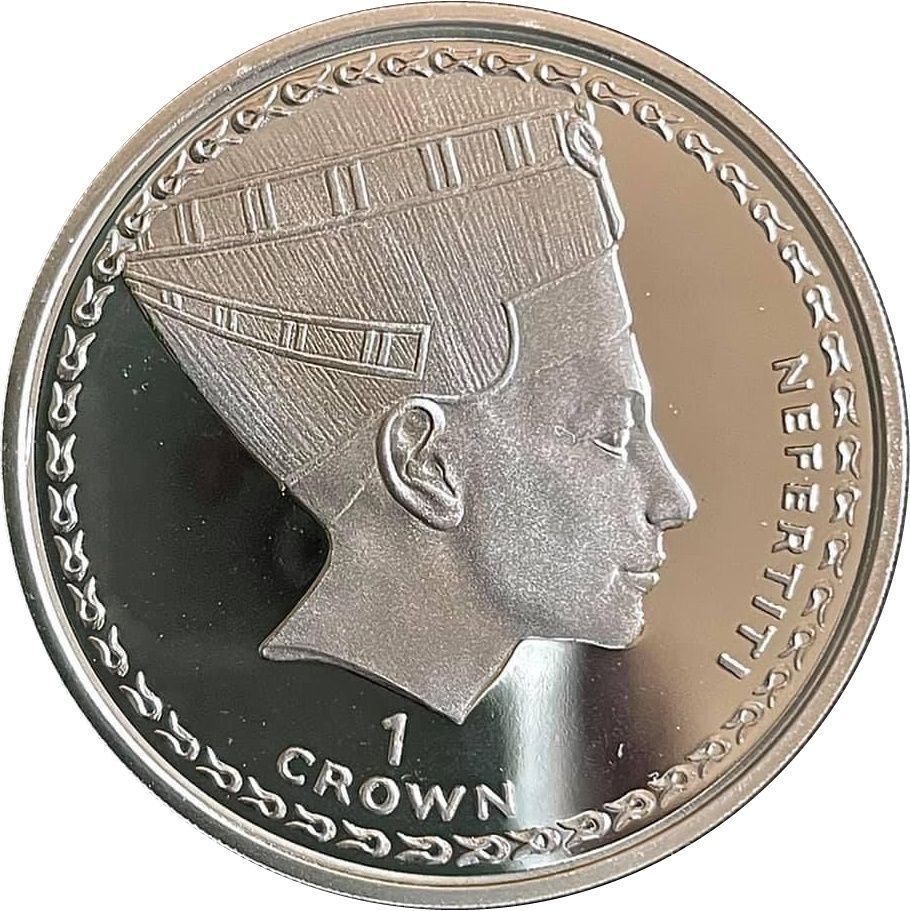 Gibraltar 1 Crown - Elizabeth II Nefertiti reverse
