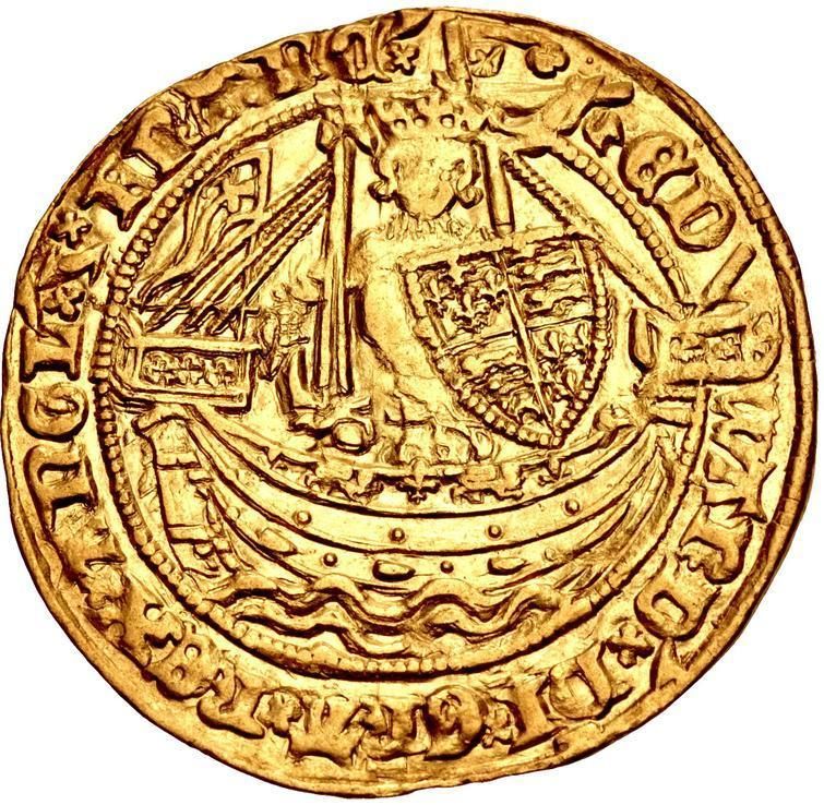 ½ Noble - Edward III Post-Treaty period; Calais obverse