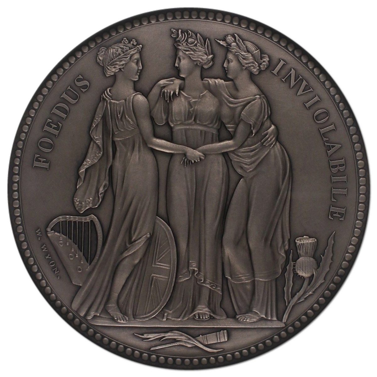Alderney 50 Pounds - Elizabeth II Three Graces; Silver 10oz