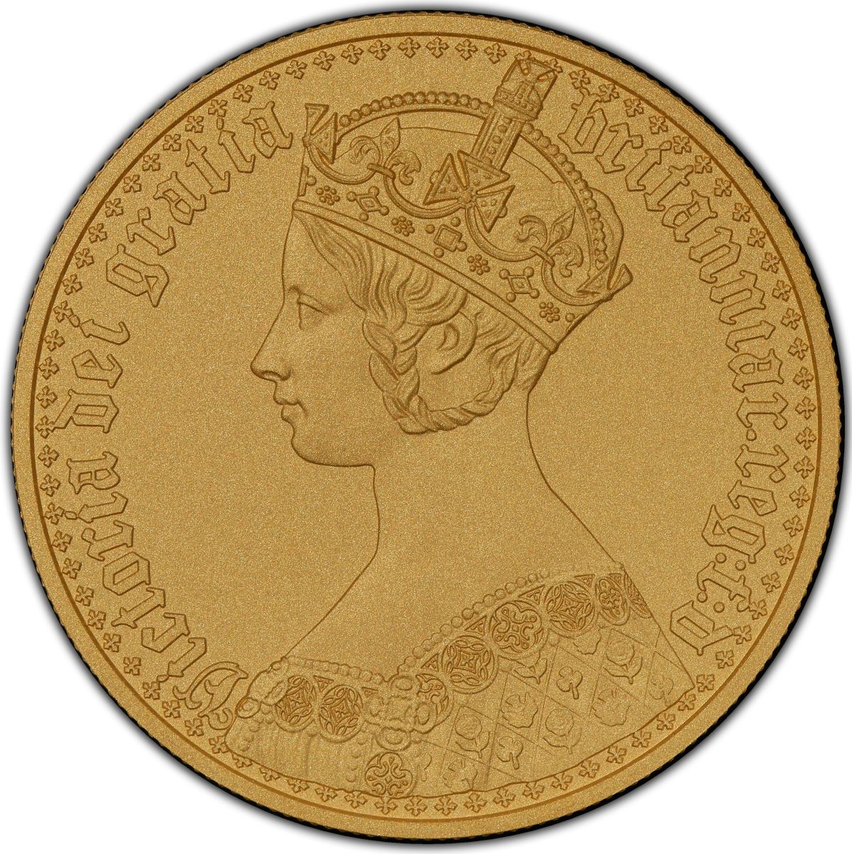 Alderney 500 Pounds - Elizabeth II Gothic - Portrait; Gold
