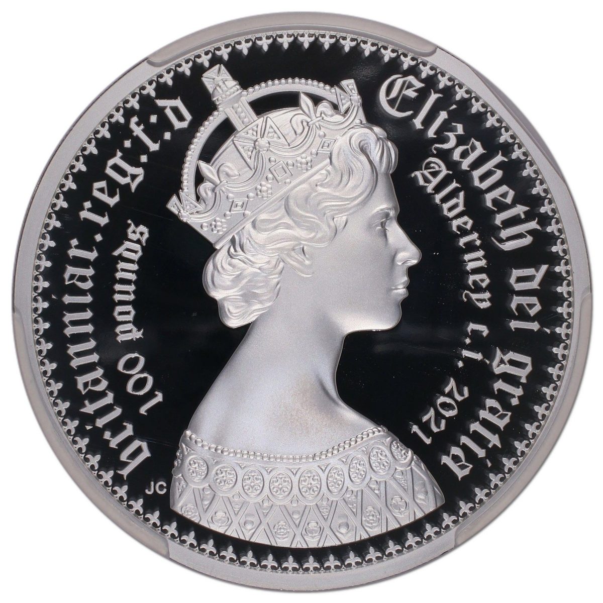 Alderney 100 Pounds - Elizabeth II Gothic - Portrait obverse