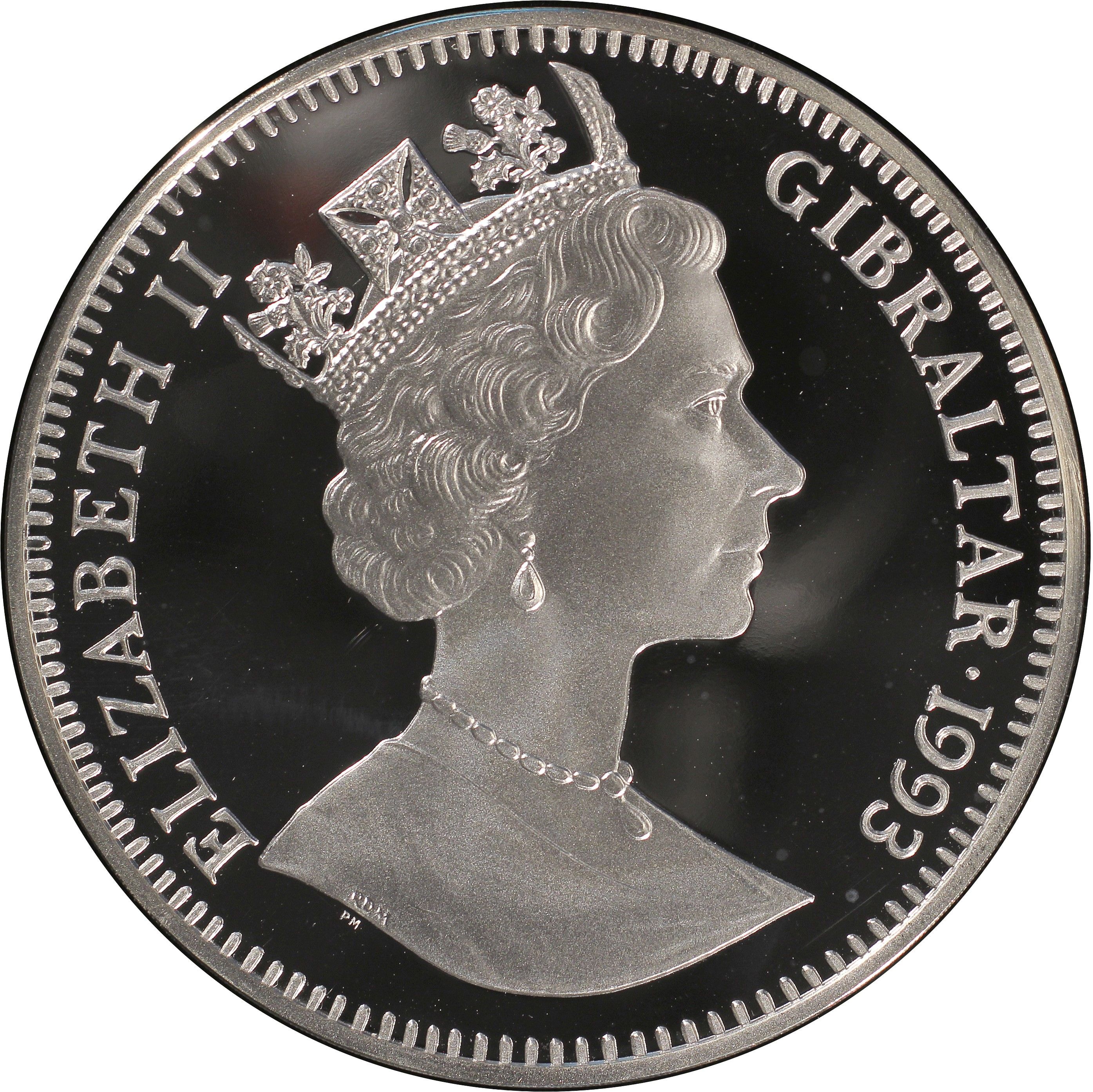 Gibraltar 10 Crowns - Elizabeth II Japanese Royal Wedding obverse