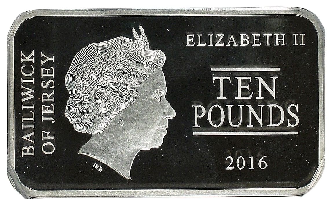 Jersey 10 Pounds - Elizabeth II Bayeux Tapestry, missing scene obverse