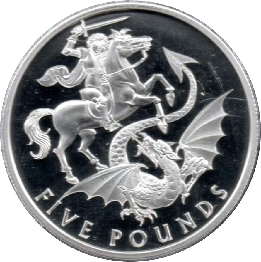 Tristan da Cunha 5 Pounds - Elizabeth II Saint George slaying the Dragon