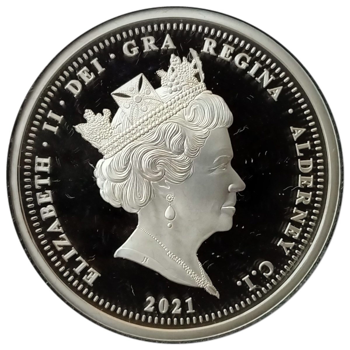 Alderney 5 Pounds - Elizabeth II RNLI; Roy Barker I; Silver Proof obverse