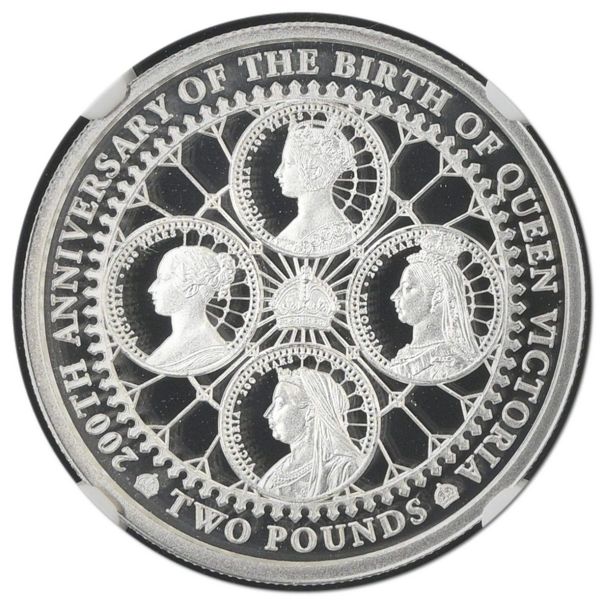 Alderney 2 Pounds - Elizabeth II The 200th Anniversary of Queen Victoria; Silver Proof