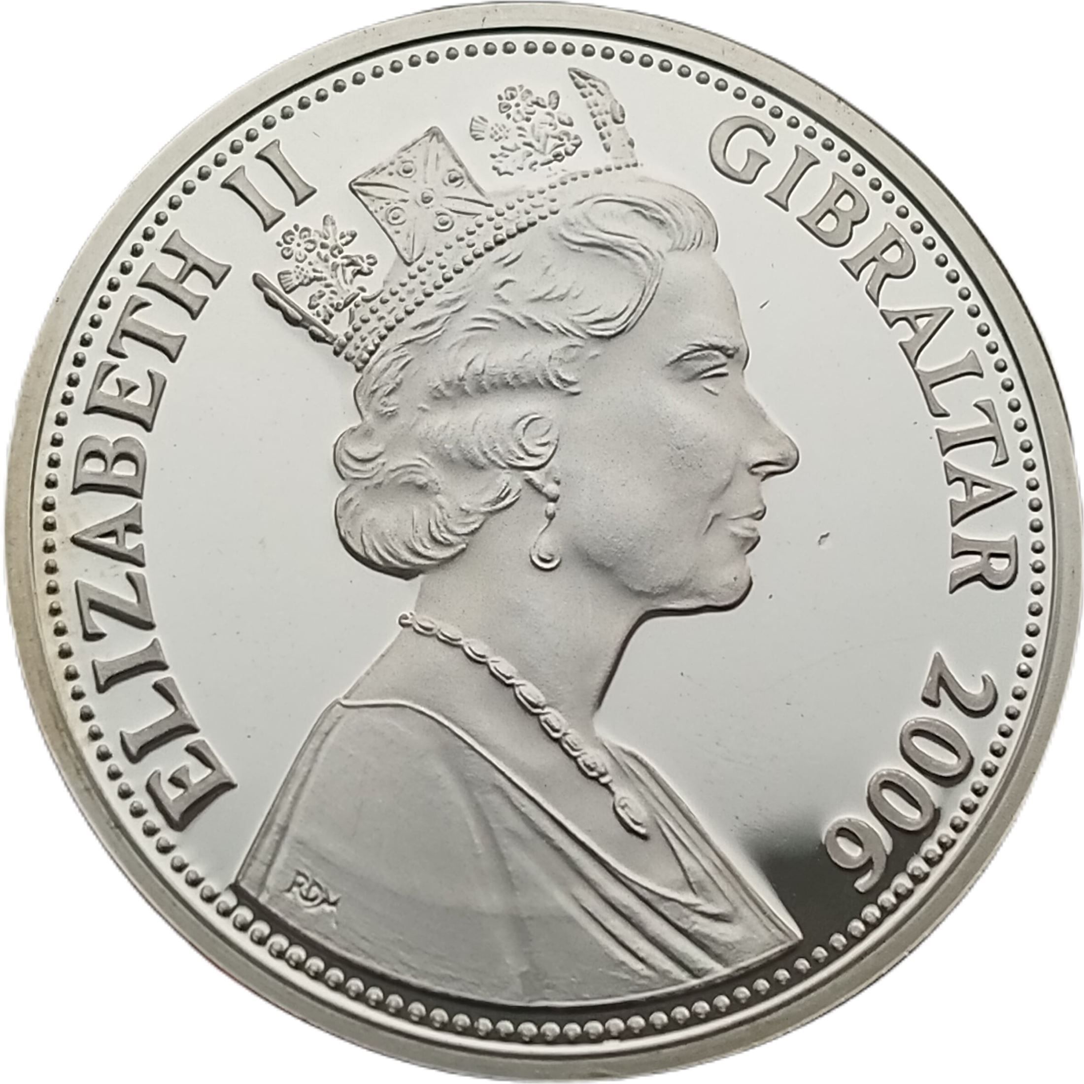 Gibraltar 5 Pounds - Elizabeth II Concorde's First Commercial Flight obverse