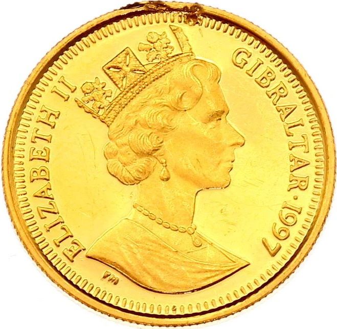 Gibraltar ⅒ Crown - Elizabeth II Peter Rabbit standing obverse