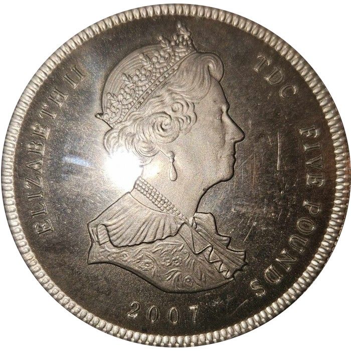 Tristan da Cunha 5 Pounds - Elizabeth II 60th Wedding Anniversary obverse
