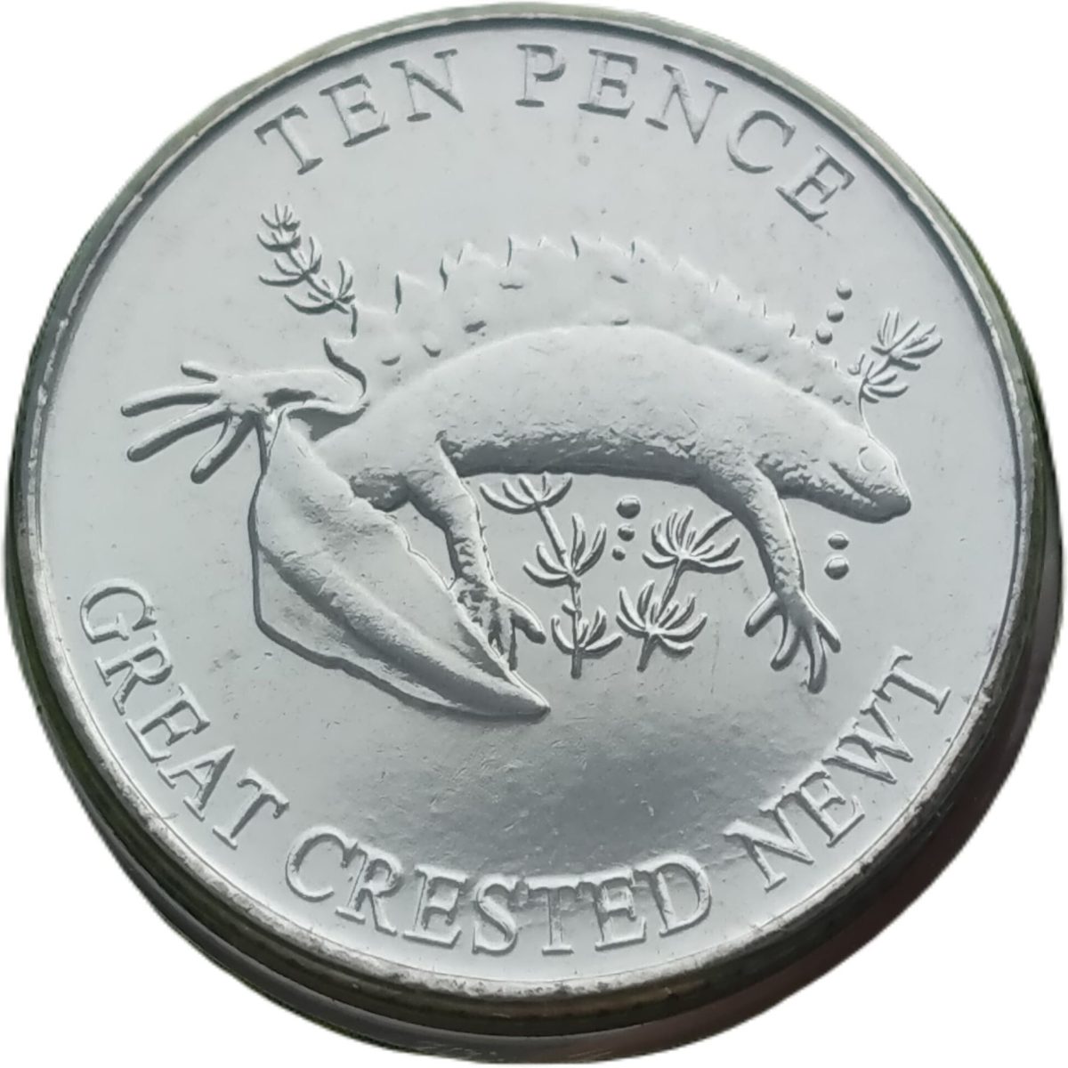 Guernsey 10 Pence - Elizabeth II Great Crested Newt reverse