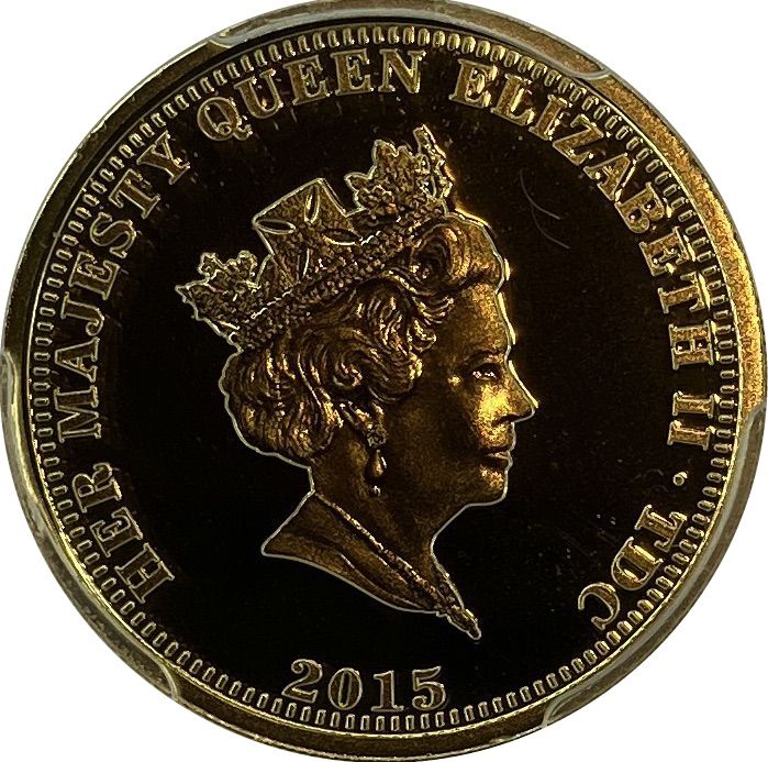 Tristan da Cunha 1 Sovereign - Elizabeth II Magna Carta obverse