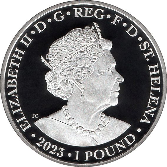 Saint Helena 1 Pound - Elizabeth II Posthumous; Una and The Lion obverse
