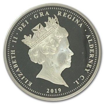 Alderney 25 Pounds - Elizabeth II 2019 Remembrance Day; Silver 5oz. obverse