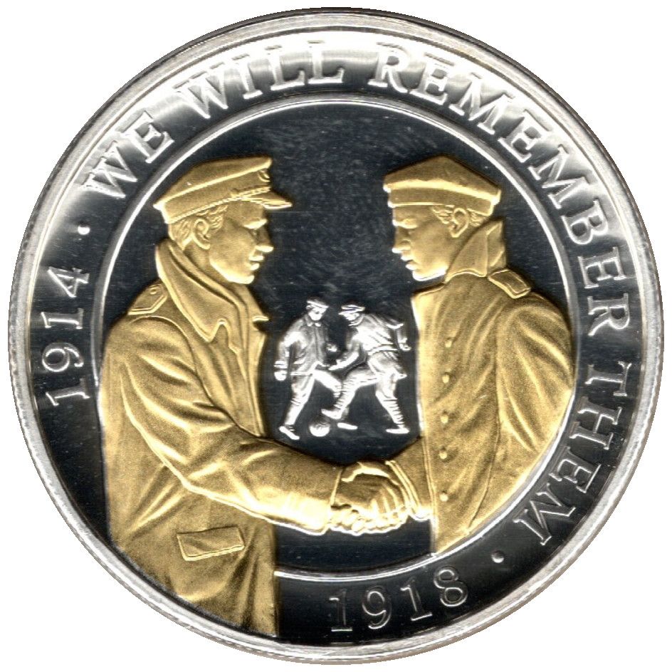 Gibraltar 1 Crown - Elizabeth II WWI - The Christmas Truce reverse
