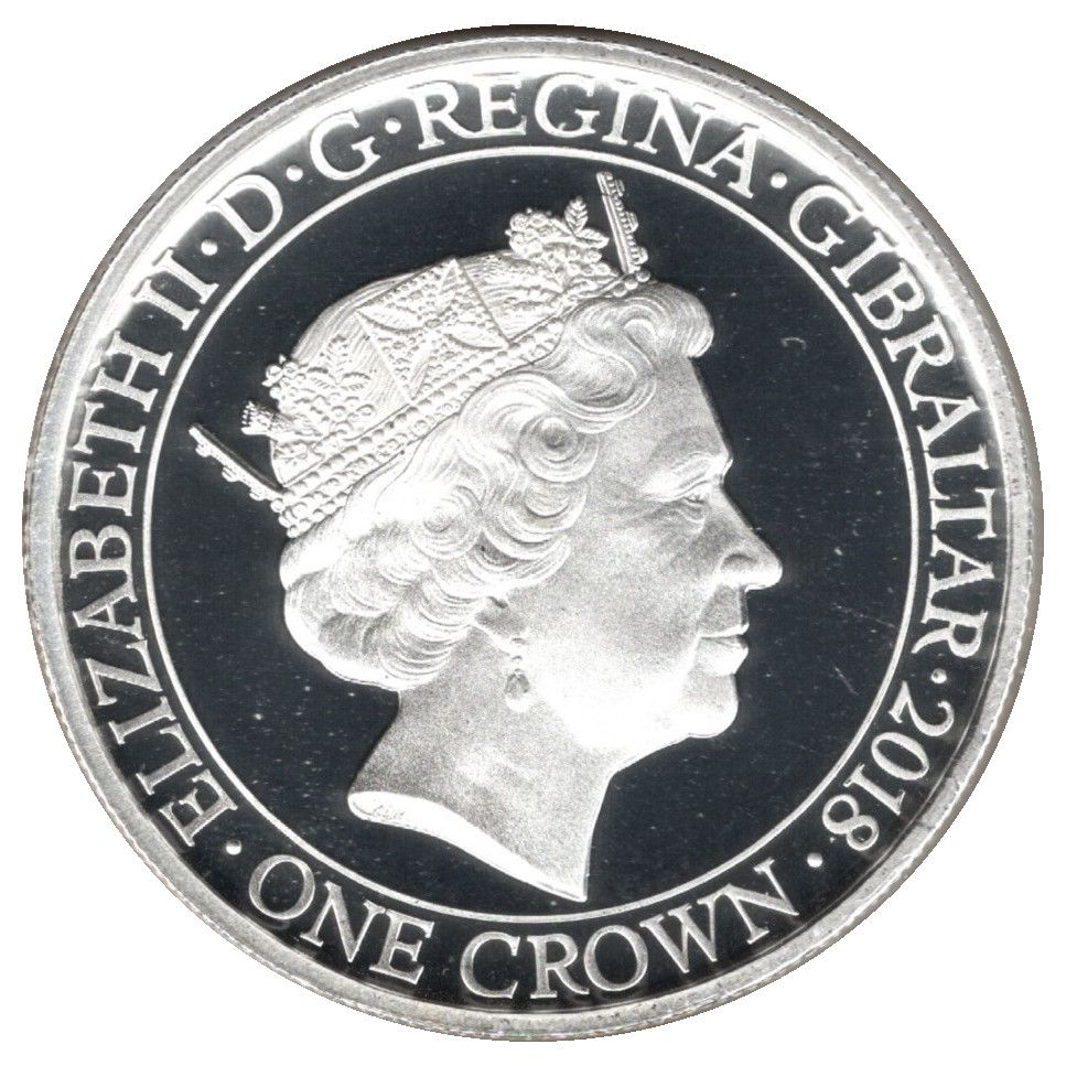 Gibraltar 1 Crown - Elizabeth II WWI - Hell on Earth obverse