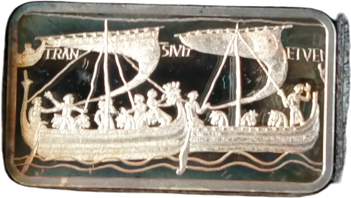 Jersey 50 Pence - Elizabeth II Bayeux Tapestry - 6 Duke William in a great ship