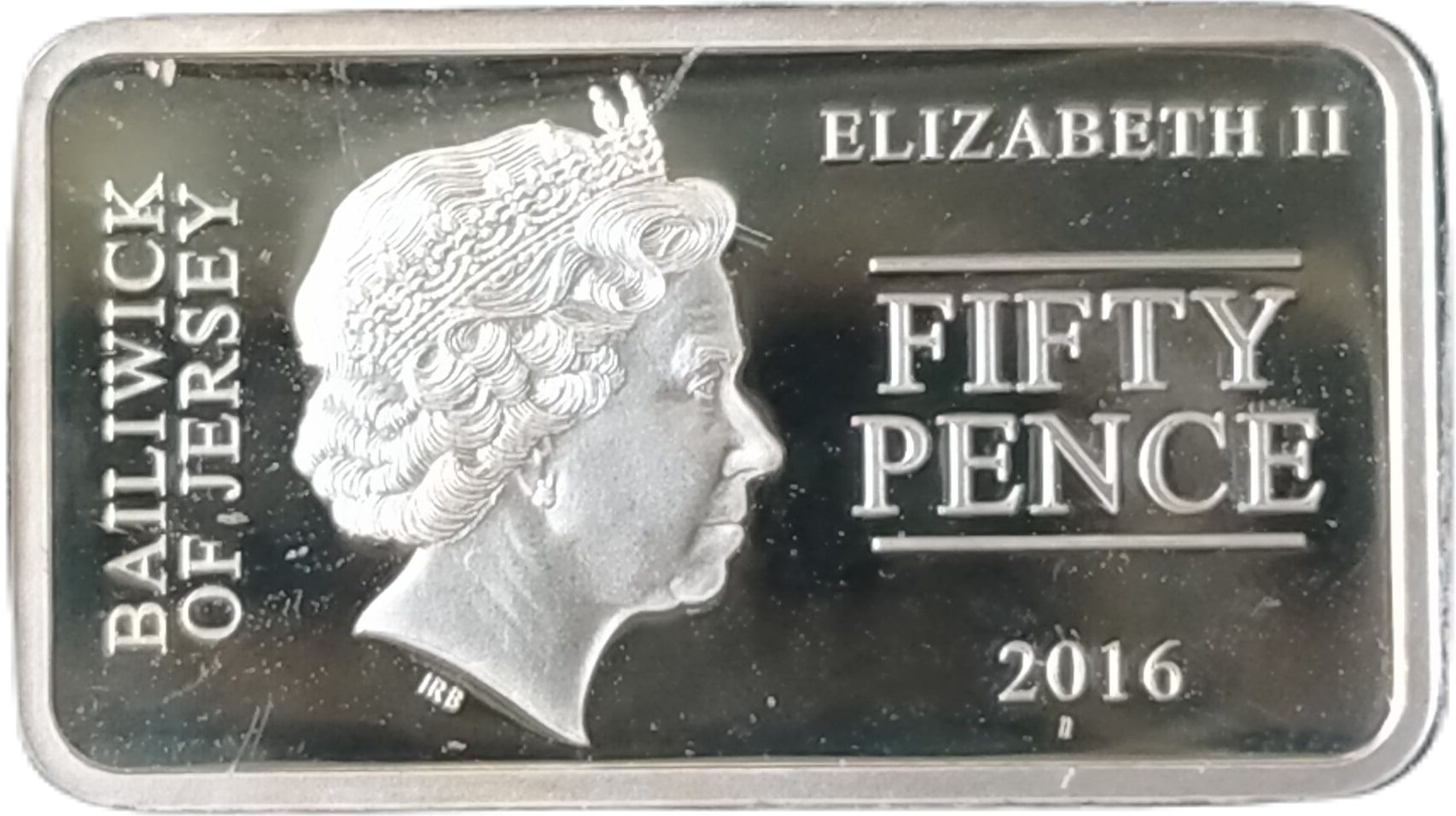 Jersey 50 Pence - Elizabeth II Bayeux Tapestry - 8 Knights have left Hastings obverse